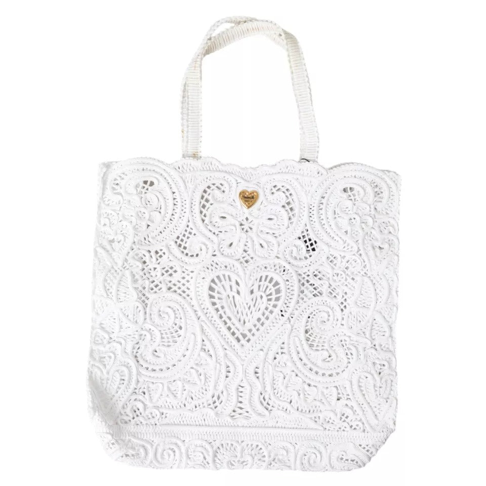 Dolce & Gabbana Beatrice Tote Bag in white cordonetto lace